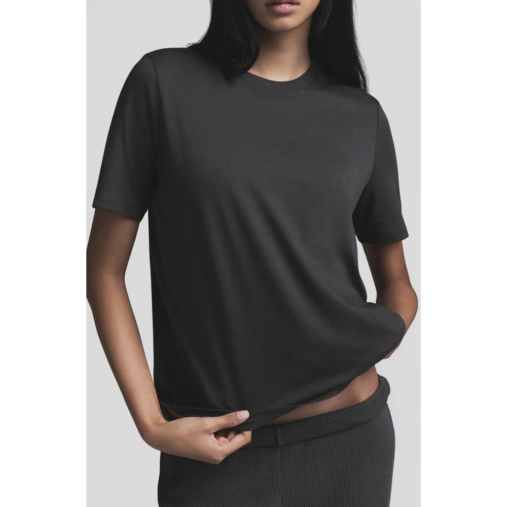 Women’s Skims Relaxed Fit T-Shirt Size Large Onyx Black Basic Crewneck SS
